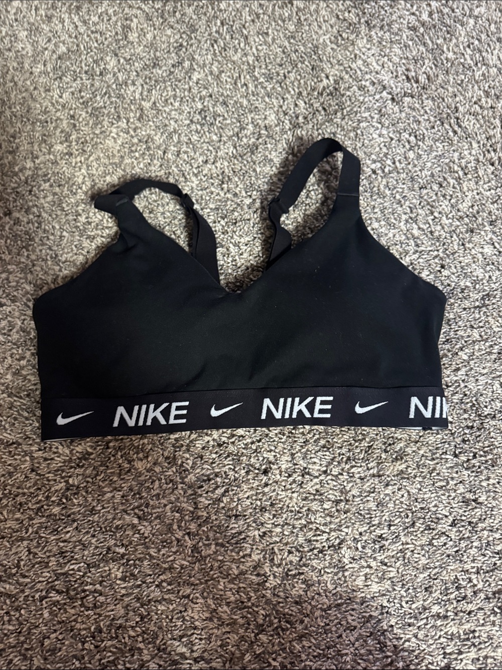 Nike Black Logo Elastic Sports Bra